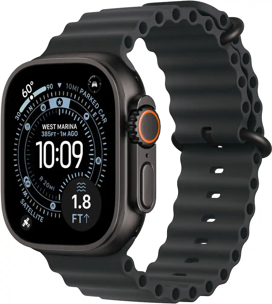 Apple Watch Ultra 3 (GPS+Cellular) 49mm Titanium Case with Black Ocean Band - Black