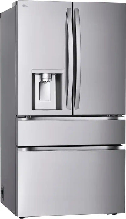 LG - 36-in Wide Standard-Depth MAX 28.6 Cu. Ft. 4-Door French Door Smart Refrigerator with Full-Convert Drawer - Stainless Steel