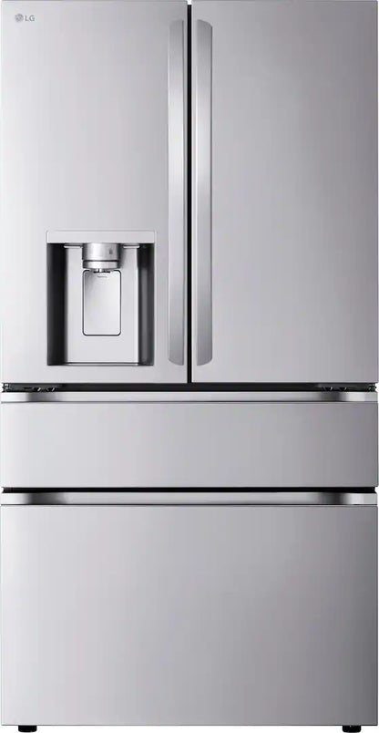 LG - 36-in Wide Standard-Depth MAX 28.6 Cu. Ft. 4-Door French Door Smart Refrigerator with Full-Convert Drawer - Stainless Steel