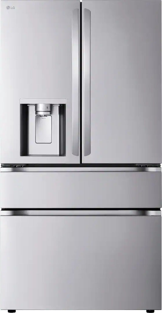 LG - 36-in Wide Standard-Depth MAX 28.6 Cu. Ft. 4-Door French Door Smart Refrigerator with Full-Convert Drawer - Stainless Steel