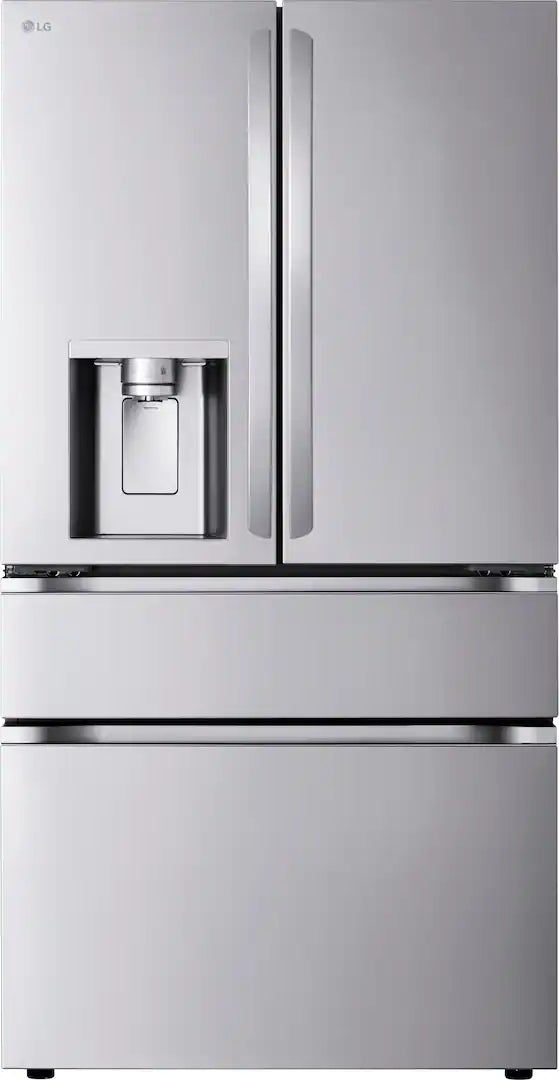 LG - 36-in Wide Standard-Depth MAX 28.6 Cu. Ft. 4-Door French Door Smart Refrigerator with Full-Convert Drawer - Stainless Steel