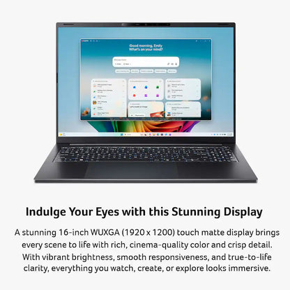 Acer - Swift Go 16 AI - Copilot+ PC - 16" WUXGA Touchscreen Laptop - AMD Ryzen AI 9 465 2026 - 32GB Memory – 1TB Storage - Obsidian Black