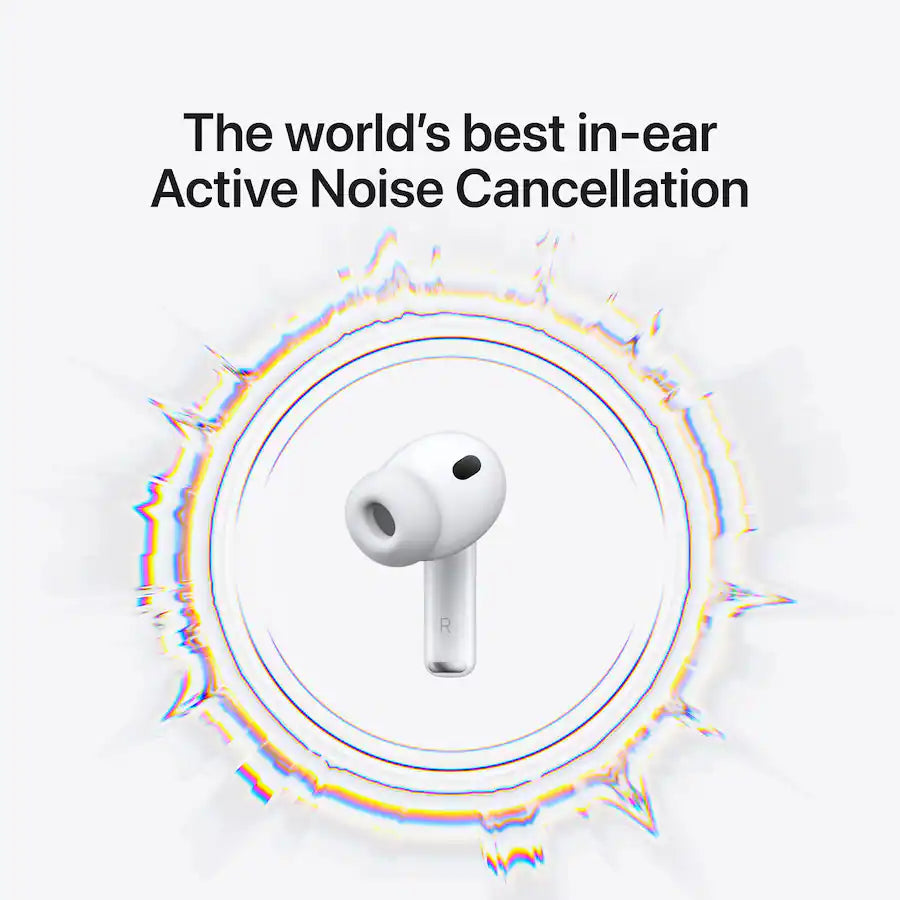 Apple - AirPods Pro 3, Wireless Active Noise Cancelling Earbuds with Heart Rate Sensing Feature - White