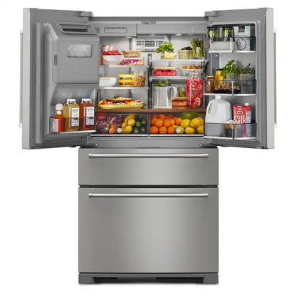 KitchenAid - 36 in. Wide 26 cu. ft. Multi-Door French Door Refrigerator with Platinum Interior - Stainless Steel