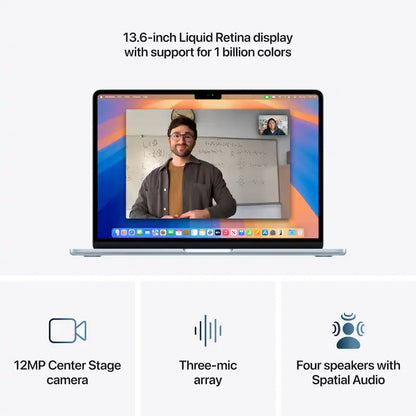 Apple - MacBook Air 13-inch Laptop - Apple M4 chip Built for Apple Intelligence - 32GB Memory - 1TB SSD - Sky Blue