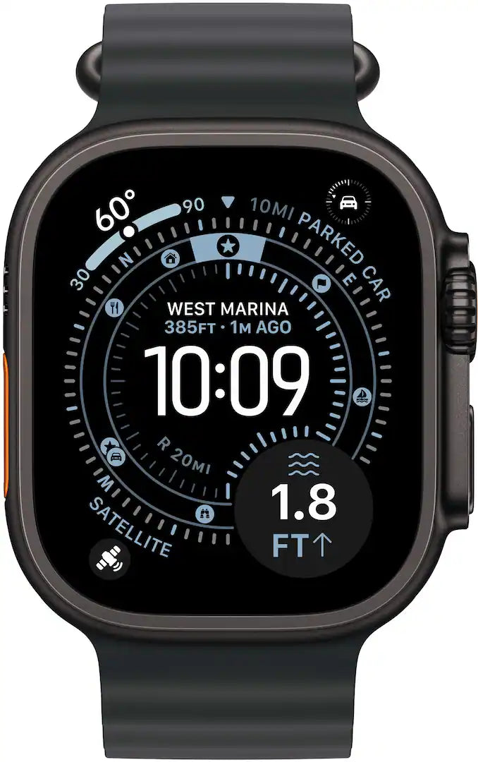 Apple Watch Ultra 3 (GPS+Cellular) 49mm Titanium Case with Black Ocean Band - Black