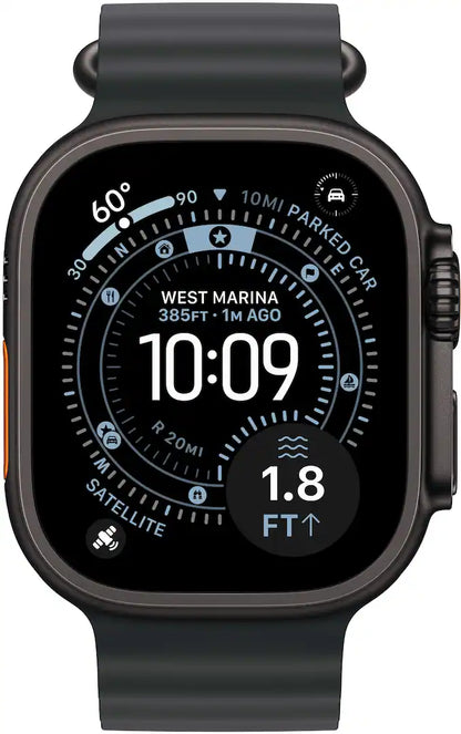 Apple Watch Ultra 3 (GPS+Cellular) 49mm Titanium Case with Black Ocean Band - Black